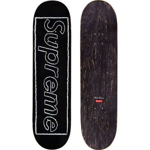Kaws Chalk Logo Skateboard (Black)